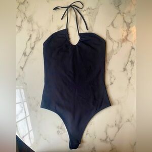 Babaton black halter bodysuit